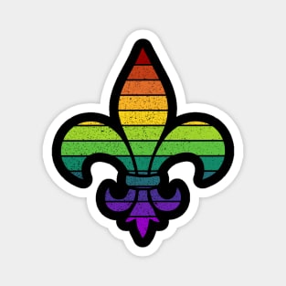 Rainbow Gay Pride Fleur De Lis Magnet