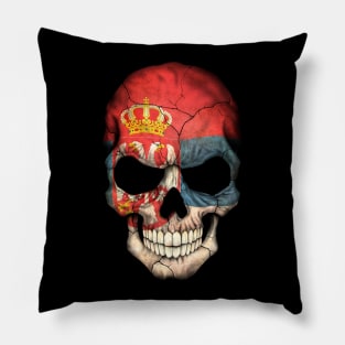 Serbian Flag Skull Pillow