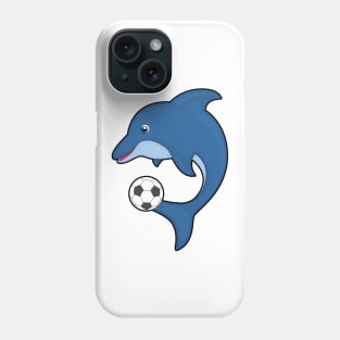 Dolphin as Soccer player with Soccer ball Phone Case