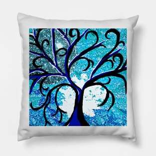 The Silver Moon Tree Pillow