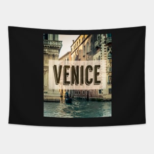 Retro Venice Grand Canal Poster Tapestry