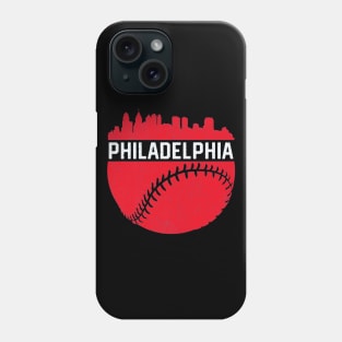 Downtown Philadelphia PA Skyline Baseball Phone Case