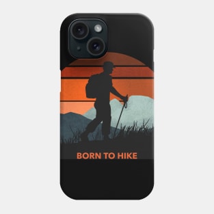 Silhouette of a man hiking in the mountains during sunrise Phone Case