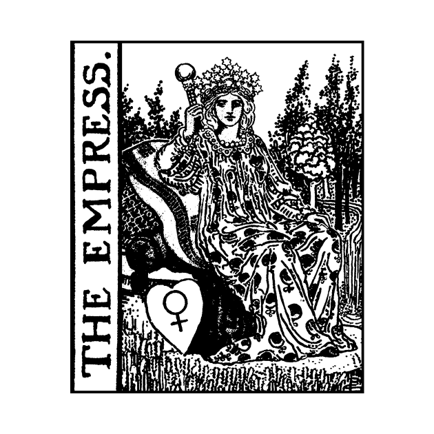 The Empress Tarot Card Black and White by AbundanceSeed