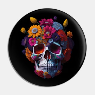 Bloom Skull - Colorful Funny Skull Pin