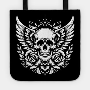 skull with wings Tote