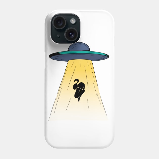 UFO Person Silhouette Phone Case by Mako Design 