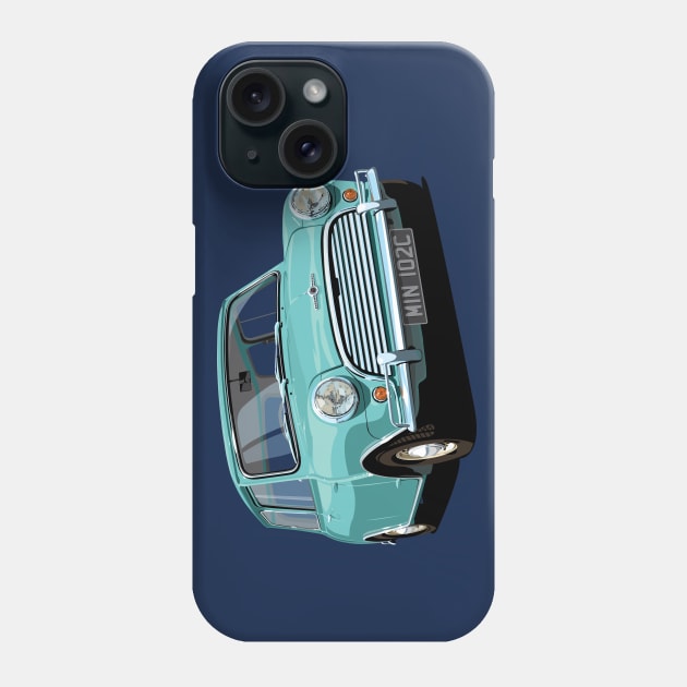 classic mini cooper in seafoam Phone Case by candcretro