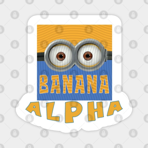 MINION BANANA USA ALPHA Magnet by LuckYA