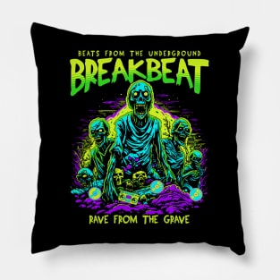 BREAKBEAT - Halloween Rave From The Grave (lime/blue) Pillow