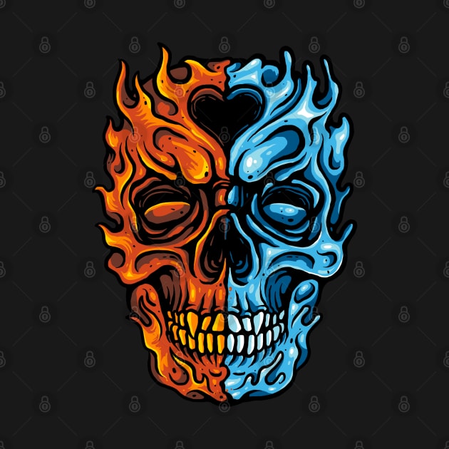 Water Fire Skull by Stayhoom