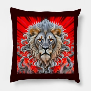 A Lion head illustration Pillow