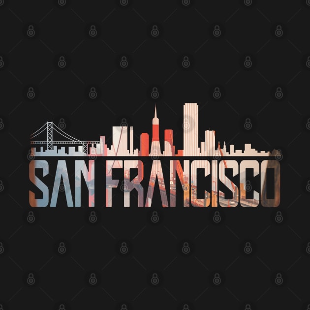 San Francisco Skyline Golden Gate Brigde California Gift SFO by smartrocket