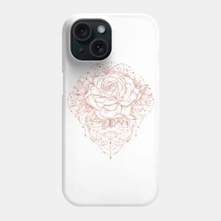 Rosegold Rose Floral Ink Design Phone Case