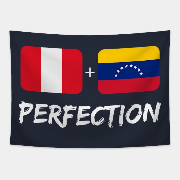 Peruvian Plus Venezuelan Perfection Mix Flag Heritage Gift Tapestry by Just Rep It!!