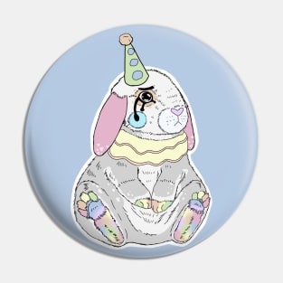 Lovely Clown Bunny || Rainbow Pastels || Unique Fun Animal Friends Pin