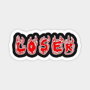 Loser red flames Magnet