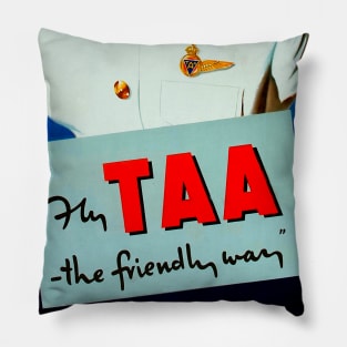 Fly TAA - Vintage Travel Poster Pillow