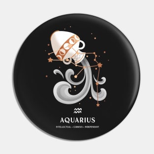 Aquarius Constellation Zodiac Series - White Version Pin