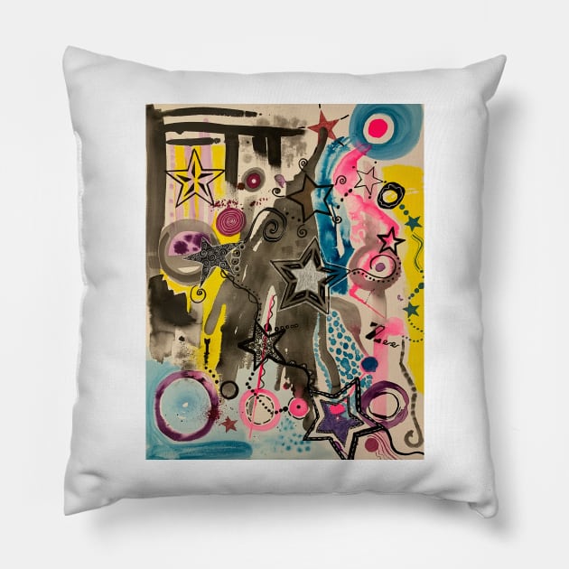 Abstract Star Design Pillow by Strawberry Girl Designs