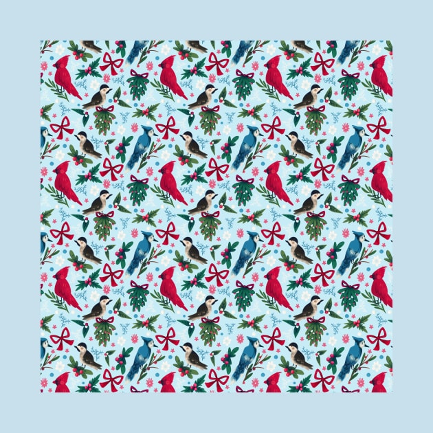 Joy to The Birds Repeat Pattern #1 by misnamedplants