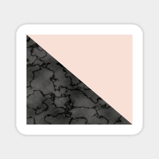 Peach and black dark marble Magnet