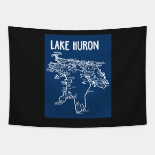 Lake Huron Map Tapestry