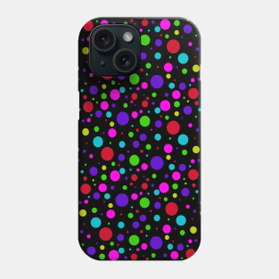 Disco Polka Dot on Black Phone Case
