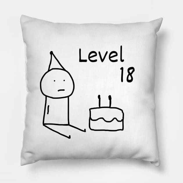 Level 18 Birthday | Doodle Pillow by Owlora Studios