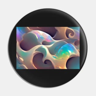 Iridescent Holograms Painted Glass Waves Pin