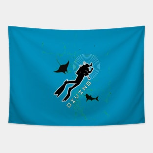 Diving scuba Tapestry