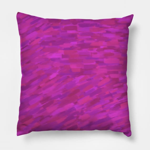 Brush Strokes Paint Texture (Magenta and Purple) Pillow by F-for-Fab