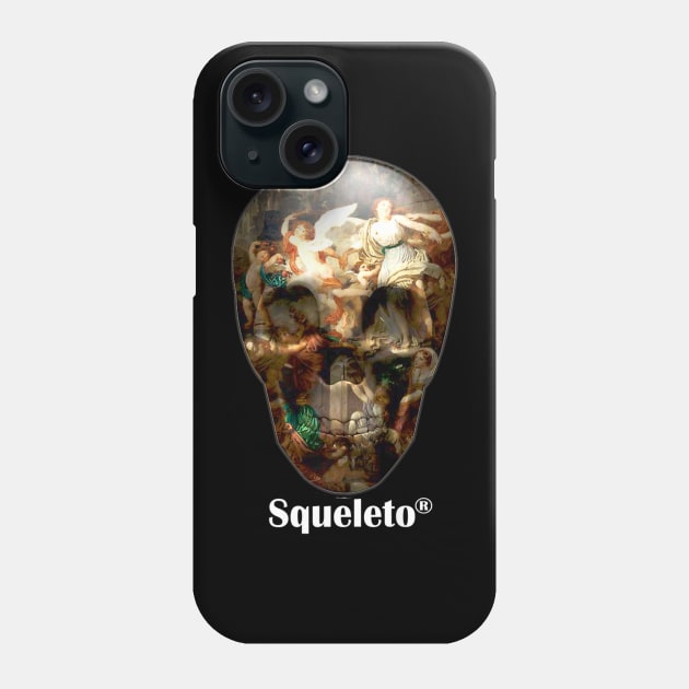 Skull Tattoo Angels Skate Phone Case by Spaceship Pilot