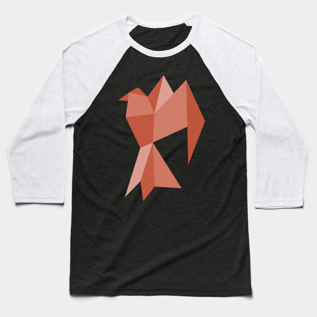 Origami Swallow Red Bird Design Bird Baseball T Shirt Teepublic