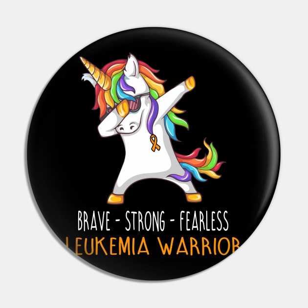 Brave Strong Fearless LEUKEMIA Support LEUKEMIA Awareness Gifts Pin by ThePassion99