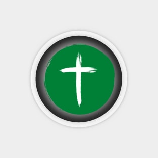 Christian Cross Solar Eclipse - Green Edition Magnet