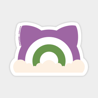 Gender Queer Pride Cat Ear Rainbow Magnet