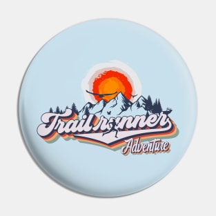 Running vintage style , Trail runner adventure Pin