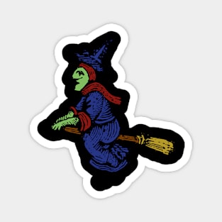 Woodcut Witch Magnet