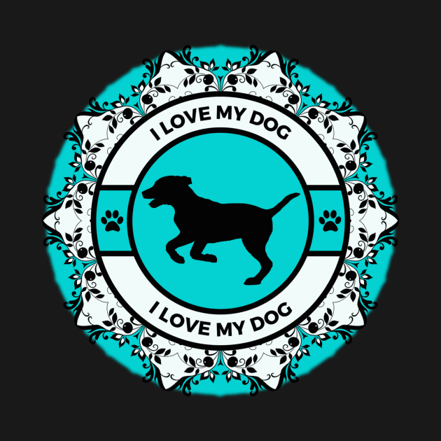 Turquoise I Love My Dog by Designs_by_KC