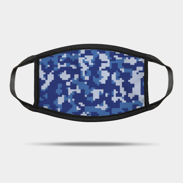 Blue Digital Pixel Camouflage Pattern Pixel Camouflage Mask Teepublic