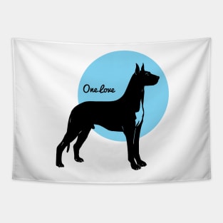 Just a One Love Great Dane orange Tapestry