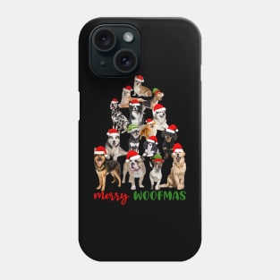 Funny Merry Woofmas Christmas Dog Tree Phone Case