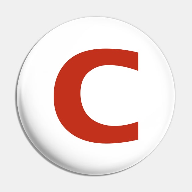 Letter c in Red Text Minimal Typography Pin by ellenhenryart