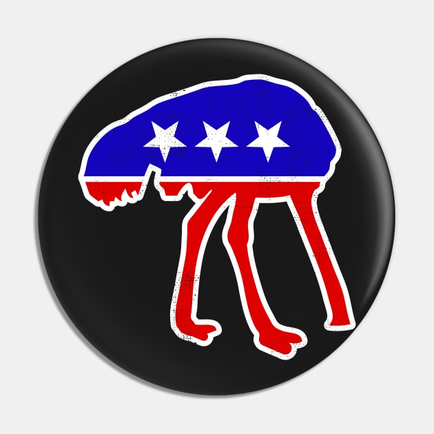 Ostrich Head Under Sand GOP Republican Impeachment Acquittal Pin by BraaiNinja