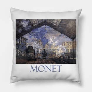 Sainte Lazare Railway Station by Claude Monet Pillow