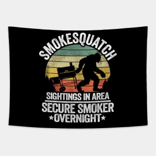 Smokesquatch Sightings In Area Funny BBQ Tapestry