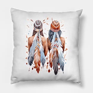 Native American Back Women #1 Pillow