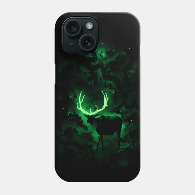 Deer In The Forest - Glowing Antlers Phone Case by Area31Studios