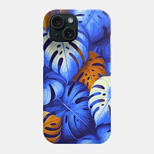 Blue Red Tropical Leaves Phone Case